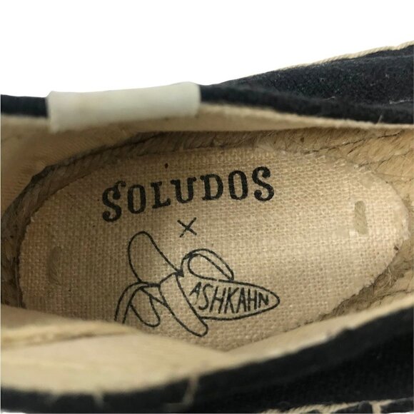 Soludos Womens Hi And Hey Espadrille Flat Shoes Black Beige Slip On Round Toe 10 - Picture 9 of 9